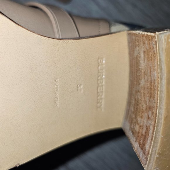 Burberry Pryle House Check Leather Ankle Boots Beige US Womens Size 6.5/7 EUS 37 - Picture 3 of 15